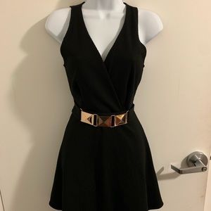 Black Midi dress with belt